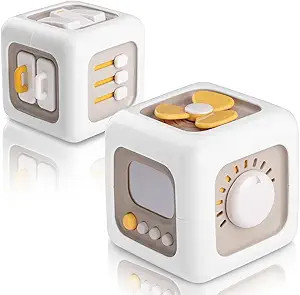 Busy Cube Montessori Toys for 1+ Year Old, Sensory Toys Activity Cube, Travel Toys for Toddlers 1... | Amazon (US)