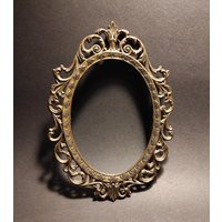 Vintage Small Oval Italian Brass Plated Metal Frame No Glass Back/ Ornate Picture Frame/ Old Mid Century | Etsy (US)