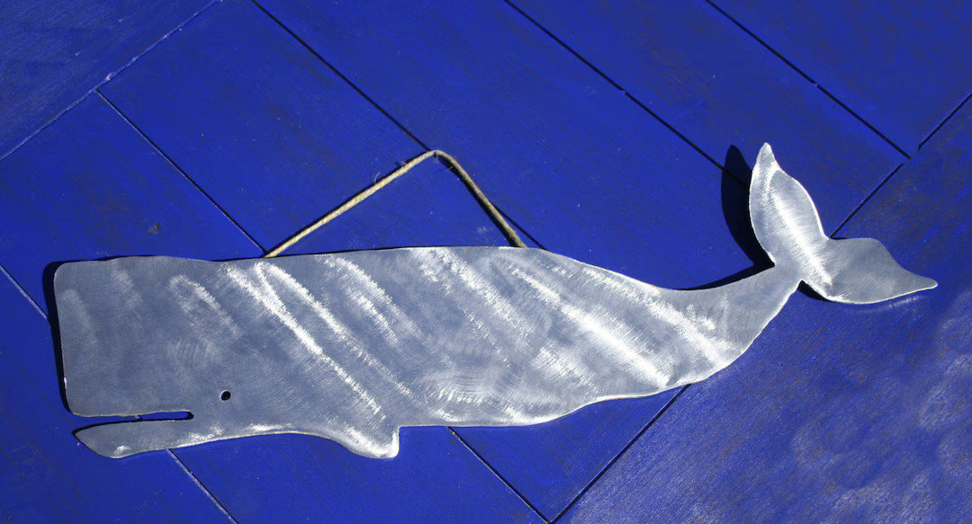 Nantucket Whale Metal Wall Patio Garden Art Aluminum - Etsy | Etsy (US)