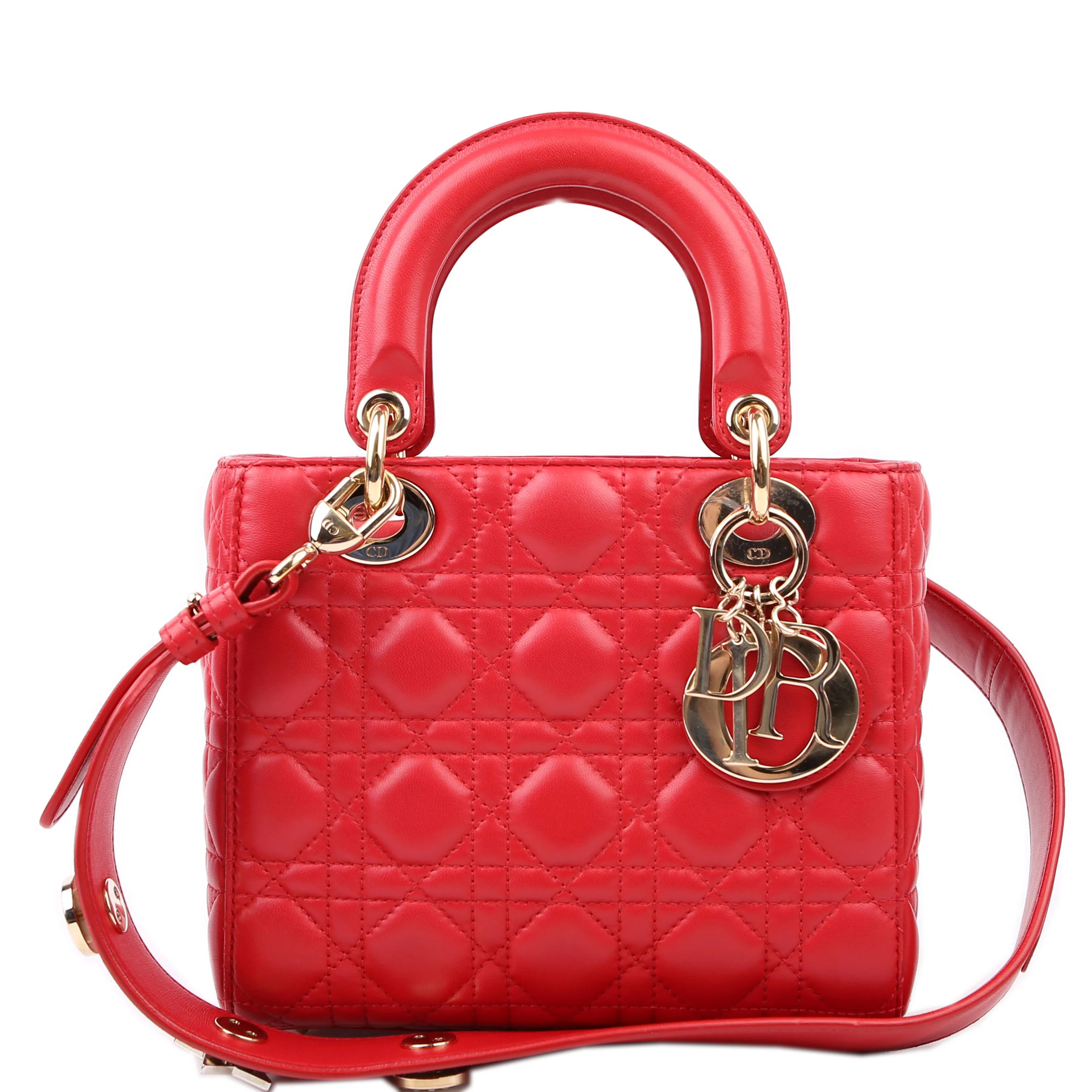 My Lady Dior Lucky Badges Red | Keeks Designer Handbags