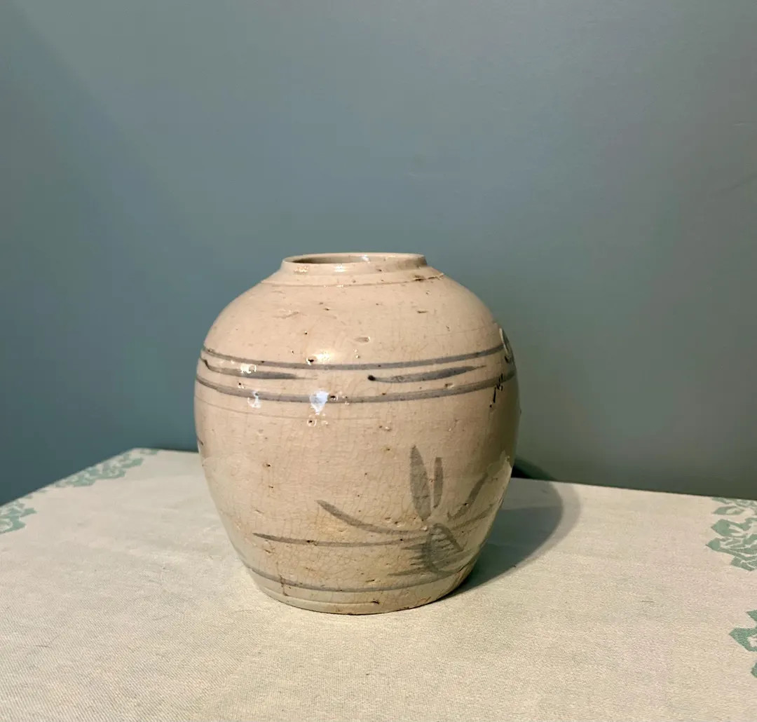 Antique Chinese Stoneware Ginger Jar Blue and White - Etsy | Etsy (US)