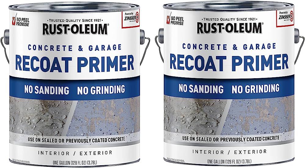 Rust-Oleum 338806-2PK Concrete & Garage Floor Recoat Primer, Gallon, Gray, 2 Pack | Amazon (US)