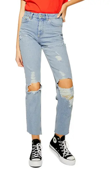 Ripped High Waist Cropped Jeans | Nordstrom