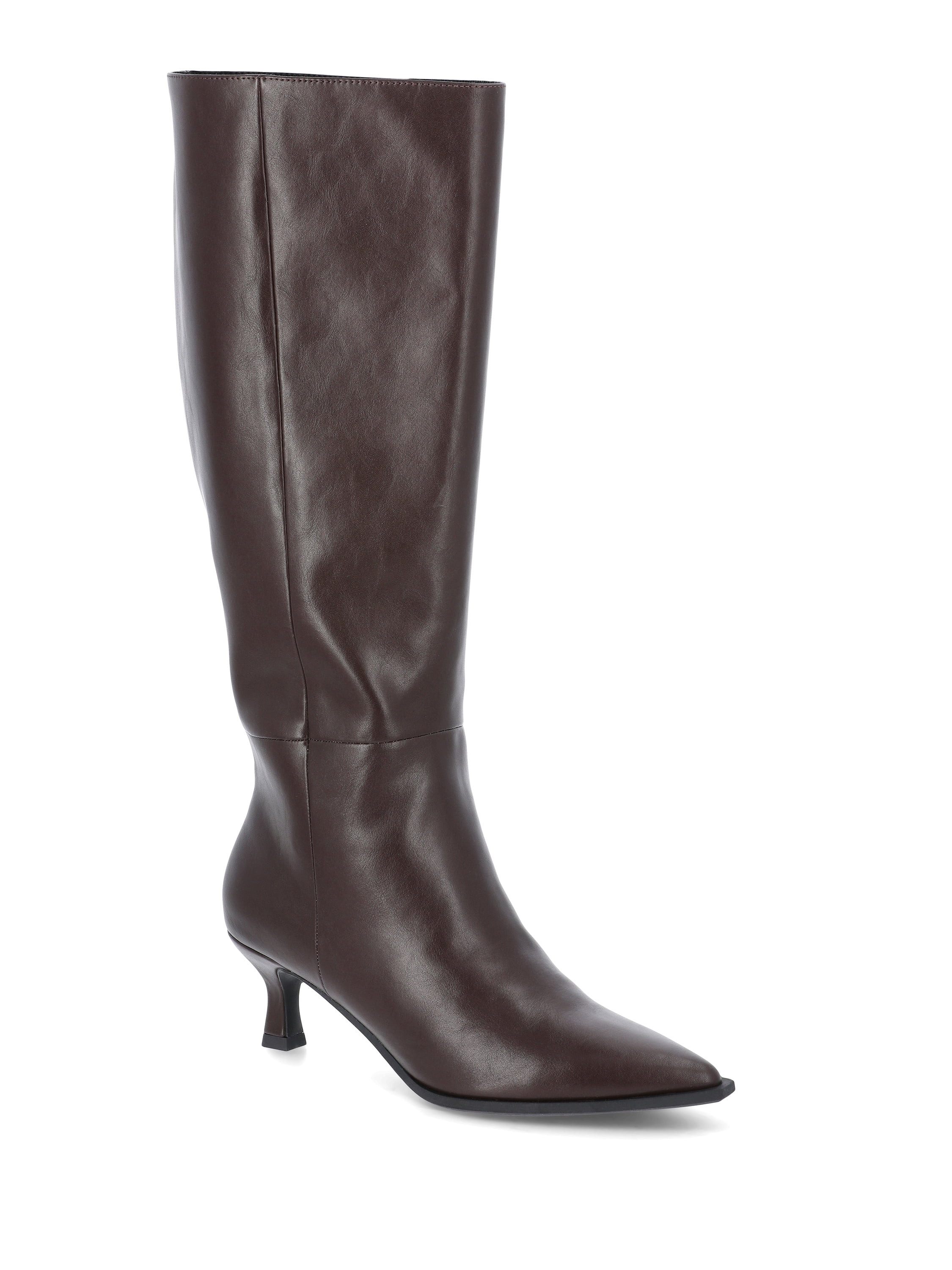 Madden NYC Women's Faux Leather Knee High Boots with Kitten Heel, Wide Calf Available | Walmart (US)