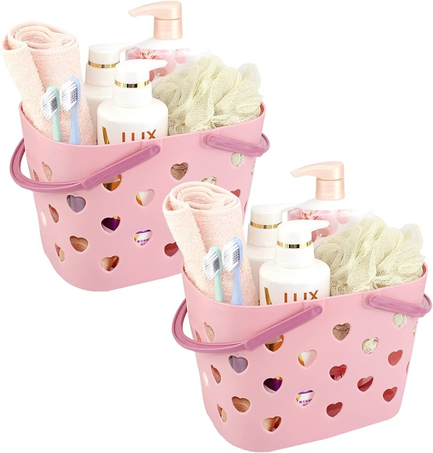 Amazon.com: Xloey Plastic Shower Caddy Basket,2Pcs Shower Caddy Portable,Box Organizer Bin Dorm w... | Amazon (US)