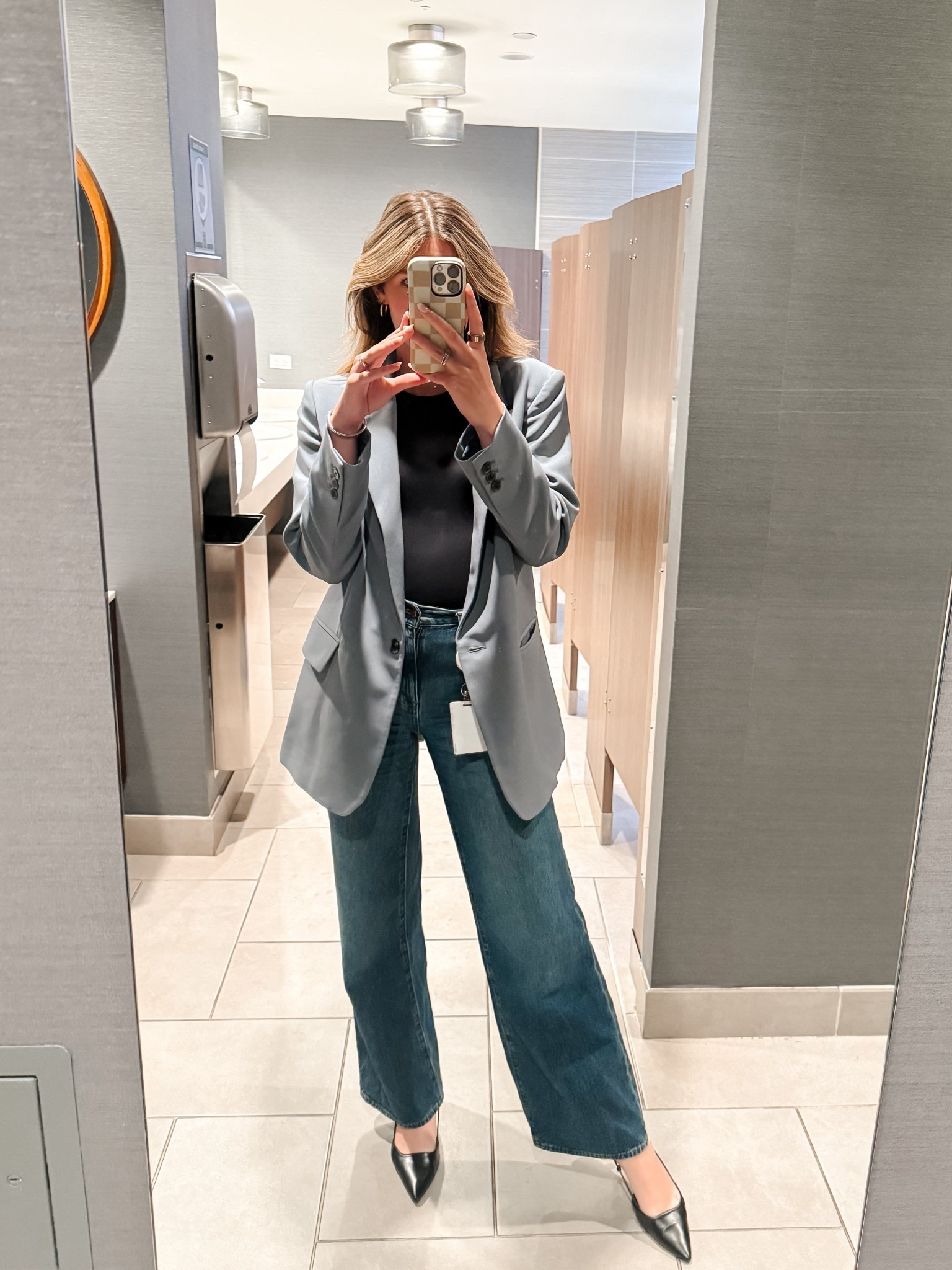 Monday blues ootd 

Office style
Corporate girly 
Corporate outfits 
OOTD 
Blazer 
Wide leg jeans 
Kitten heels
Workwear inspo 
Work outfits
Spring style 
Cool girl trend 
Trend outfit
Mom style 
Corporate style 
Office outfit spring 

#LTKFindsUnder100 #LTKxMadewell #LTKWorkwear