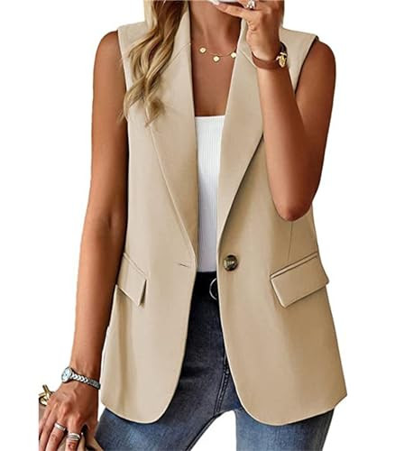 Sleeveless Blazer Vest for Women Summer 2026 Fashion Casual Lightweight Open Front Work Office Bl... | Amazon (US)