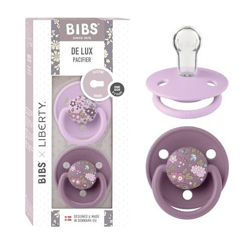 BIBS De Lux Baby Pacifier 2-Pack | BPA Free Soother | Made in Denmark | Round Nipple Silicone | OneSize 0-36 Months | Chamomile Lawn Mauve | Amazon (US)