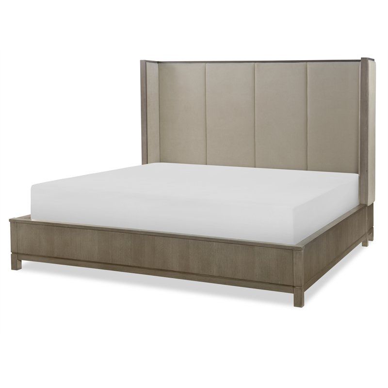 Legacy Classic Highline Rachael Ray Upholstered Shelter Bed Queen in Greige Wood | Walmart (US)
