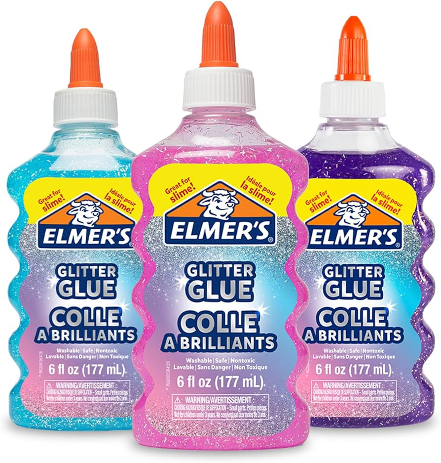 Elmer's Liquid Glitter Glue Assorted 6oz I Blue, Pink, Purple | Amazon (US)