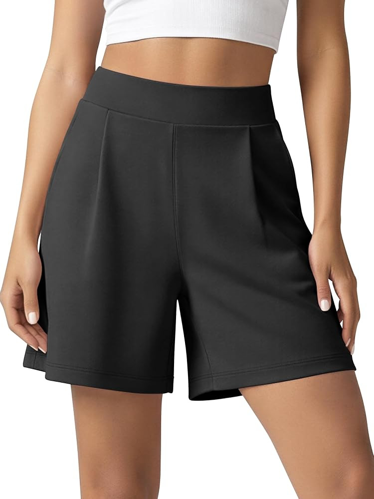 ODODOS Modal Soft Wide Leg Shorts for Women High Waist Casual Relaxed Shorts with Pockets-Inseam ... | Amazon (US)