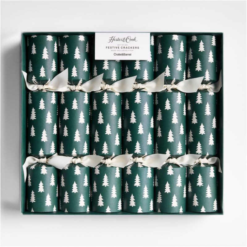 Green Trees Table Crackers by Hester and Cook | Crate & Barrel | Crate & Barrel