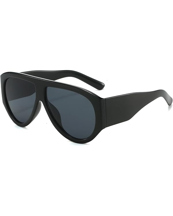 LJCZKA Oversized Square Sunglasses for Women Men 70s Retro Pilot Sunglasses Vintage Wrap Around C... | Amazon (UK)