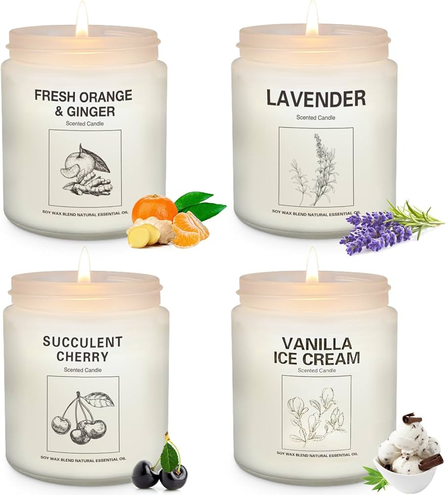 Scented Candles Sets, Candles for Home Scented,Made with Natural Soy Wax & Essential Oils, 35 Hou... | Amazon (US)