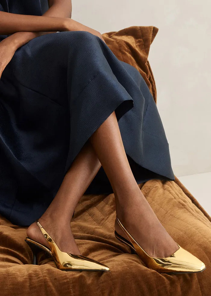 Chisel Toe Metallic Slingback | ME+EM US