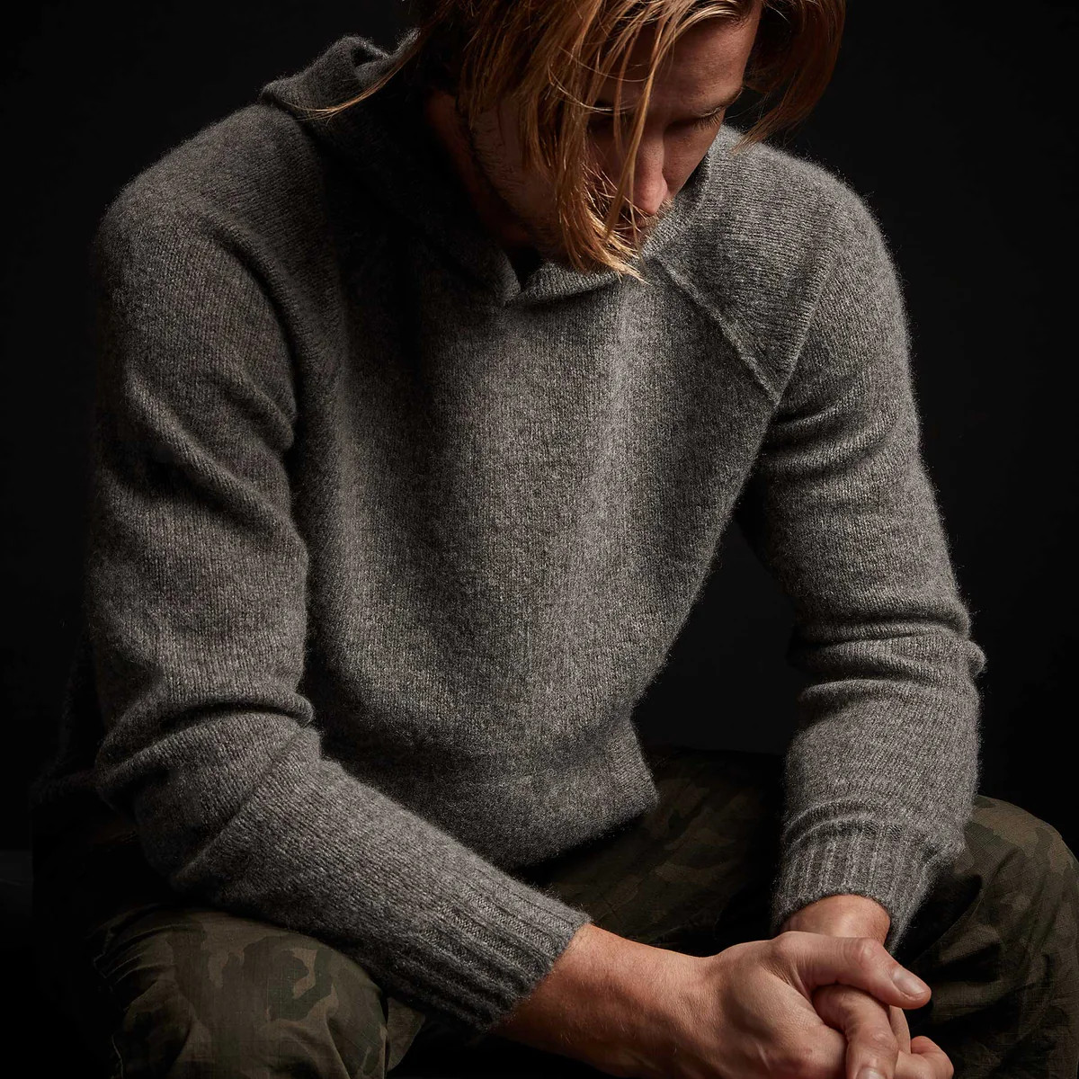 Mid Gauge Cashmere Hoody - Thunder | James Perse (US)