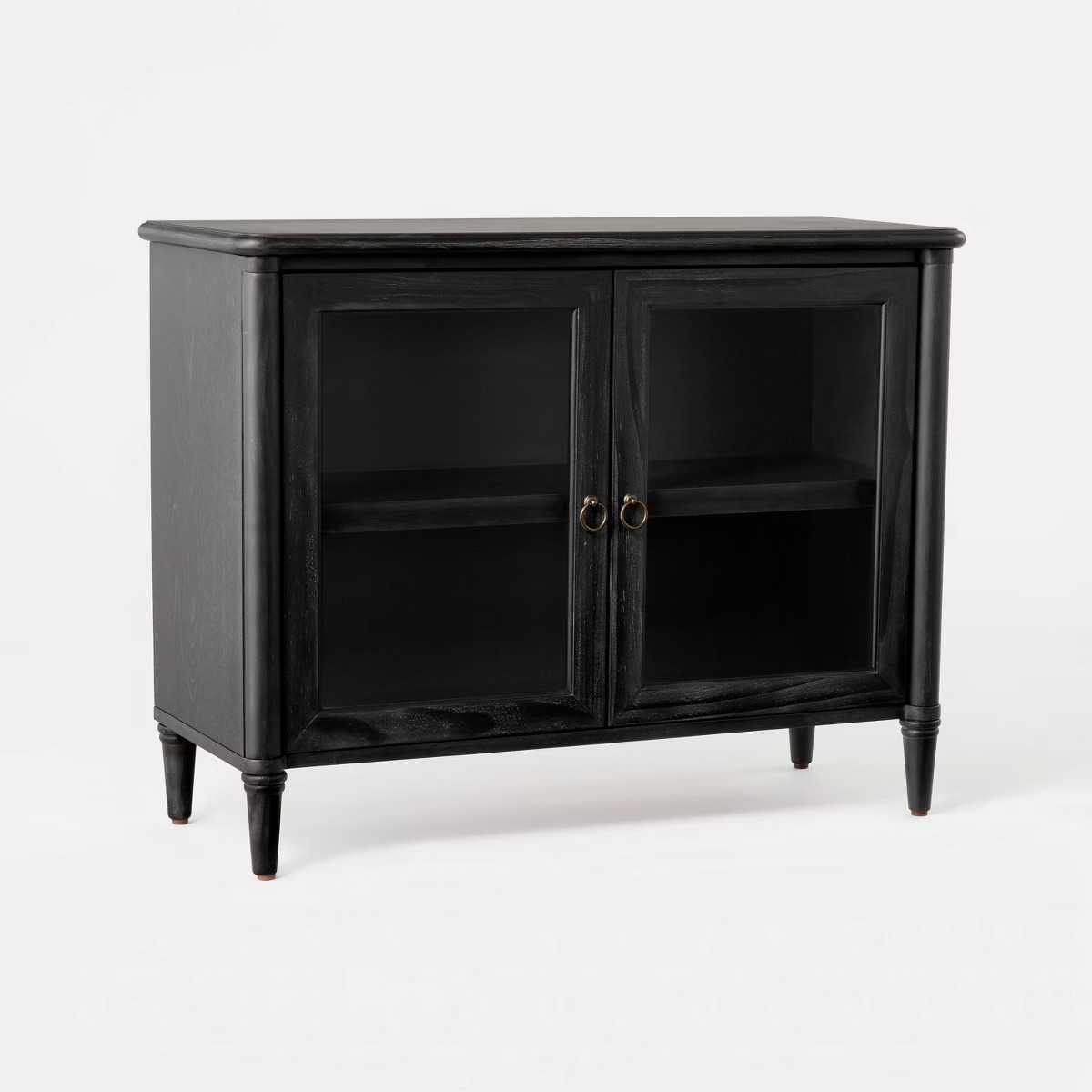 Killybrooke 2 Door Glass Cabinet Black - Threshold™ designed with Studio McGee: Brass-Finish Ha... | Target