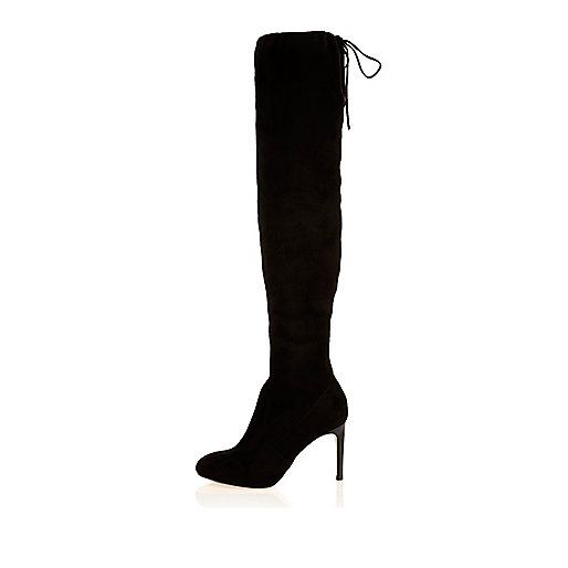 Black over the knee heeled boots | River Island (UK & IE)