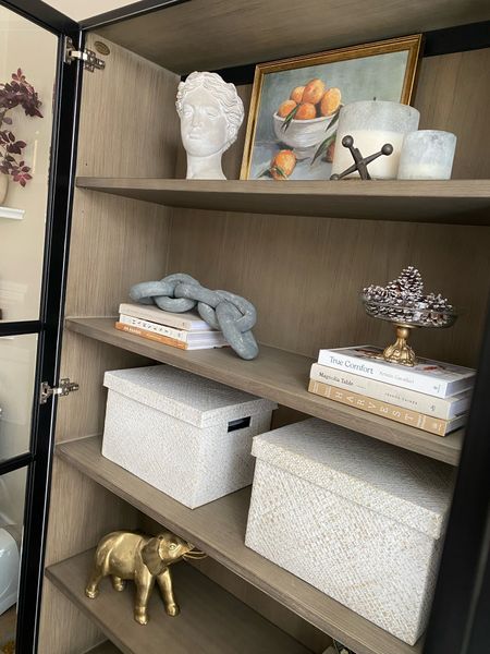 Cabinet styling, arhaus, Home Decor, shelf style, target finds, candles, Grecian bust 

#LTKhome #LTKunder100 #LTKunder50