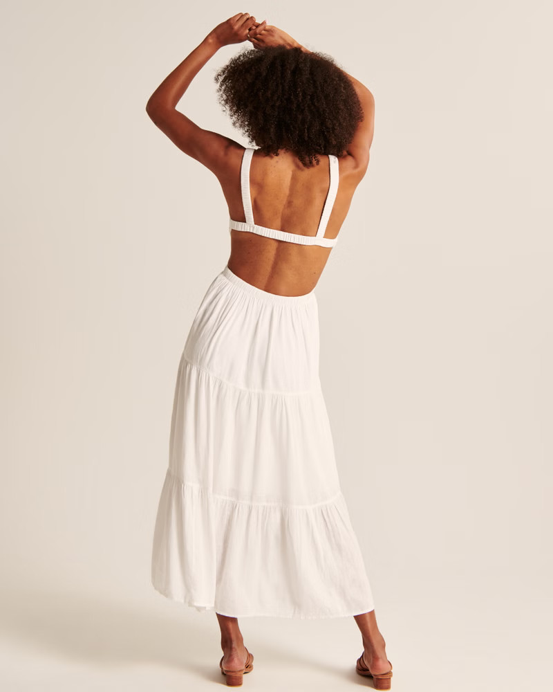 Women's Scrunchie Strap Cutout Maxi Dress | Women's Dresses & Jumpsuits | Abercrombie.com | Abercrombie & Fitch (US)