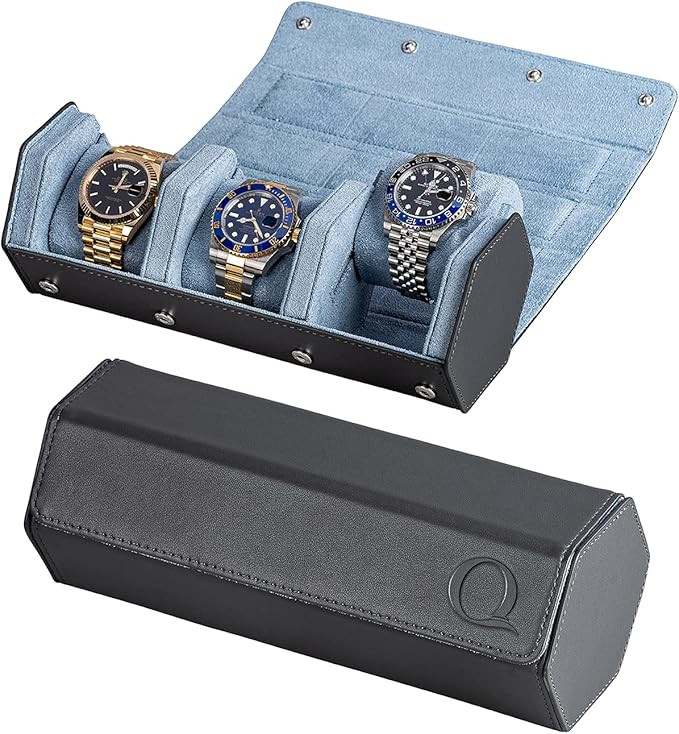 Genuine Leather Watch Case for men | Watch Roll Travel Case | Storage Organizer & Display | Watch... | Amazon (US)