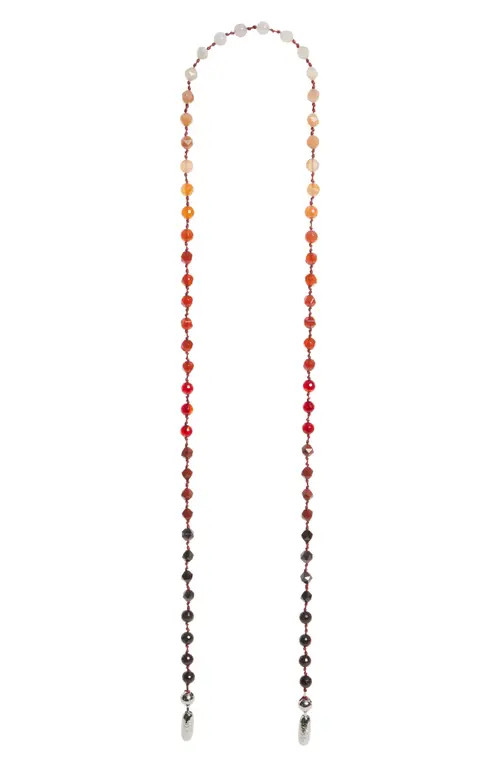 ossa Ombré Red Agate Beaded Shoulder Strap in Red Ombre at Nordstrom | Nordstrom