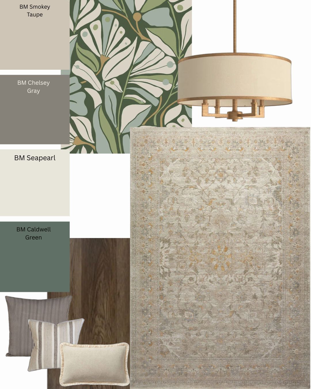 Green, classic and formal. 
Paired with dark floors can be such a rich look. 
Designer tip: The Caldwell Green is so classic and strong. One wall will most likely be enough. However... If you pair the Caldwell green with that wallpaper.... WELL! That just takes the space to another level!
Where to use these colours and patterns.
Dining room, powder rooms, foyers.

#humandesigner #designcoaching #designer #designertips #designerinspo #wayfairhome @Wayfaircanada #amazonmusthaves #amazondeals #amazonhome #invitinginteriors #colourpalette #moodbaords #colourforlife #wallpaper #greendecor #springdecor  

 #LTKcanada #LTKhome #LTKstyletip