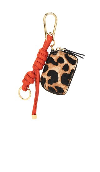 LEOPARD ZIP POUCH BAG CHARM in Dark Acorn | Revolve Clothing (Global)