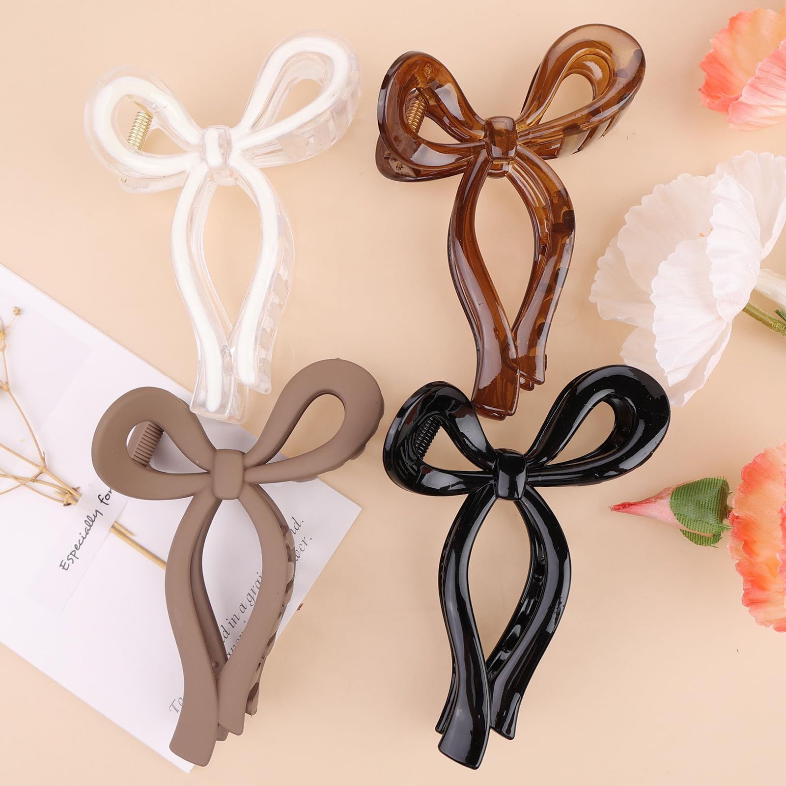 4 Pcs Bow Hair Clips Elegant Hair Claw Butterfly Hair Accessories for Girls Nonslip Butterfly Cli... | Amazon (US)