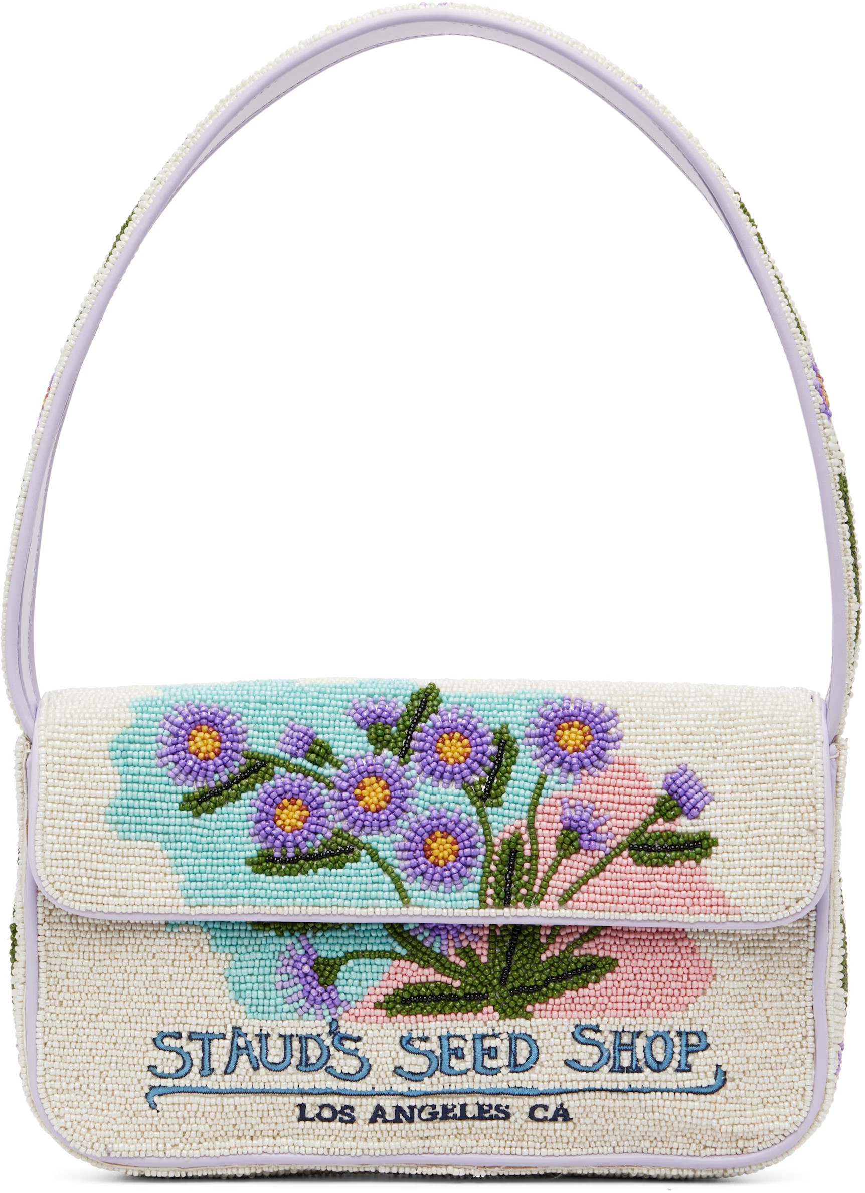Staud - Off-White & Purple Tommy Beaded Bag | SSENSE