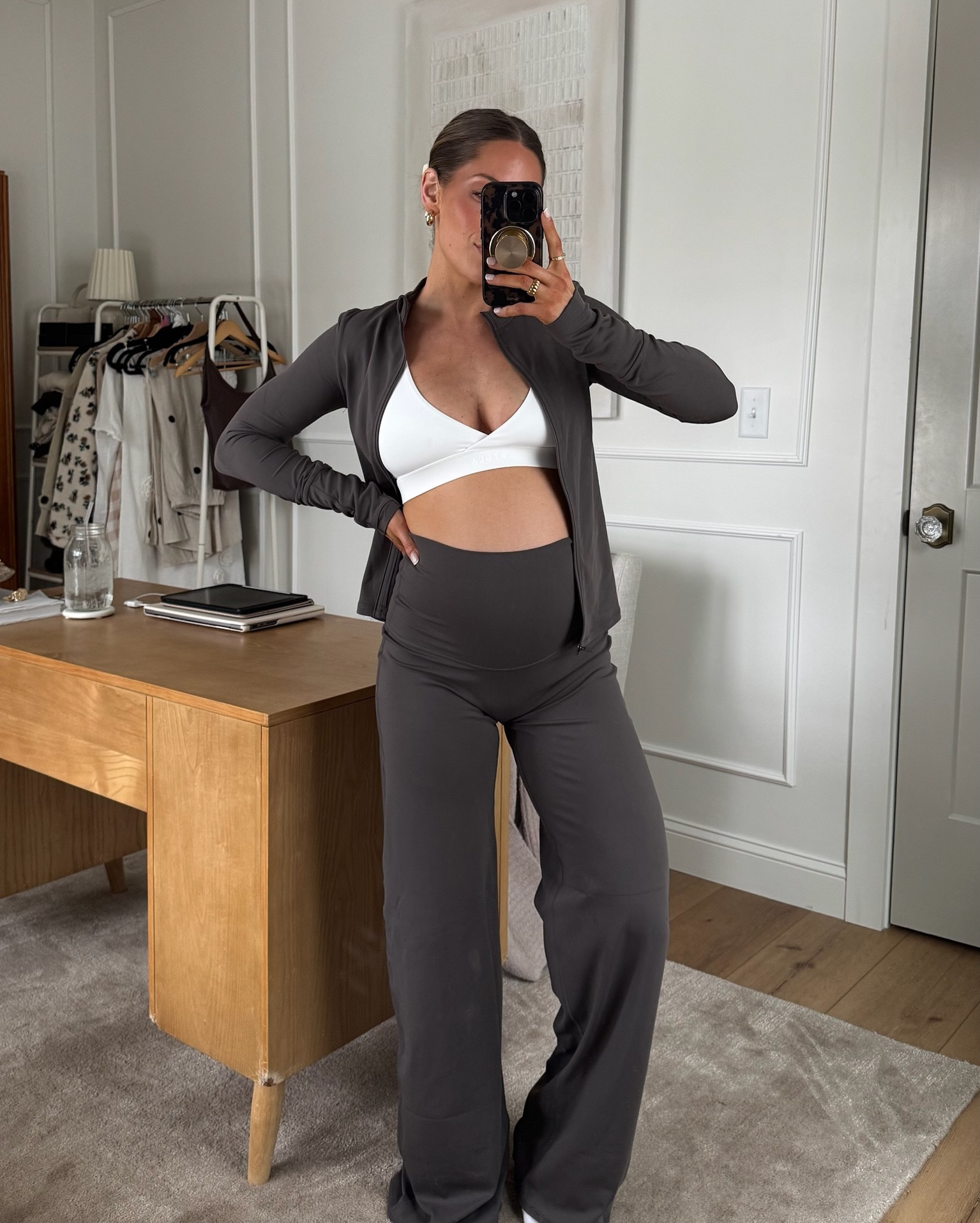New pieces from P'Tula! 🤩

I sized up in these pants (wearing sz small) thinking that I would need a little extra room to accommodate the bump but wish I would have gotten my true size (XS). 

Wearing a medium in this white bra (and actually have it on backwards & it will make a great nursing bra once babe is here)!

Size small un the jacket!  

 

#LTKmomlife #LTKActive #LTKBump