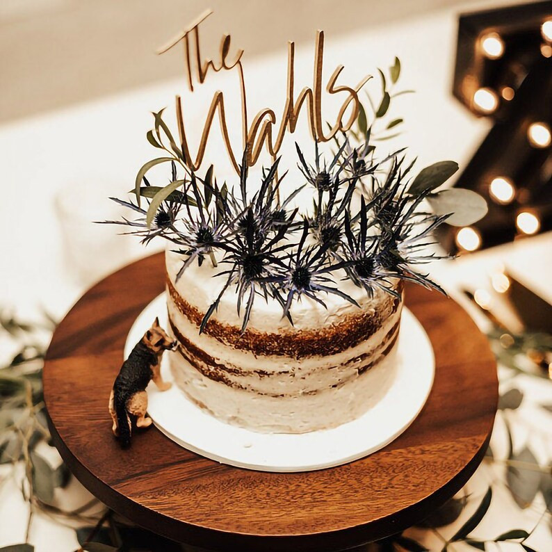 Black Wedding Cake Topper Rustic by Rawkrft - Custom Cake Topper Personalized Wedding Cake Topper... | Etsy (US)