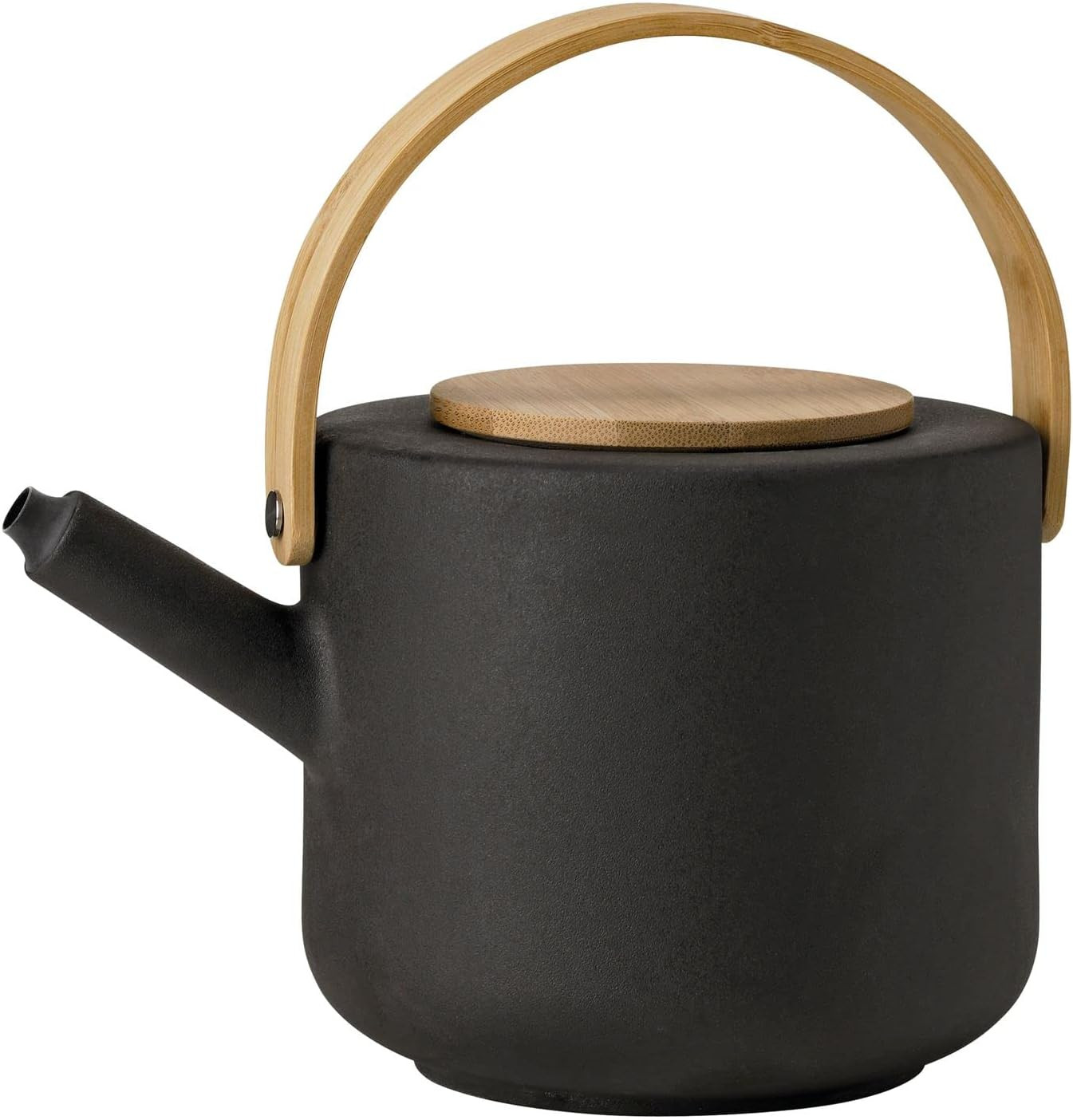 Stelton Theo Teapot - Rustic Stoneware Tea Pot, Round Bamboo Lid & Handle - Modern Scandinavian D... | Amazon (UK)