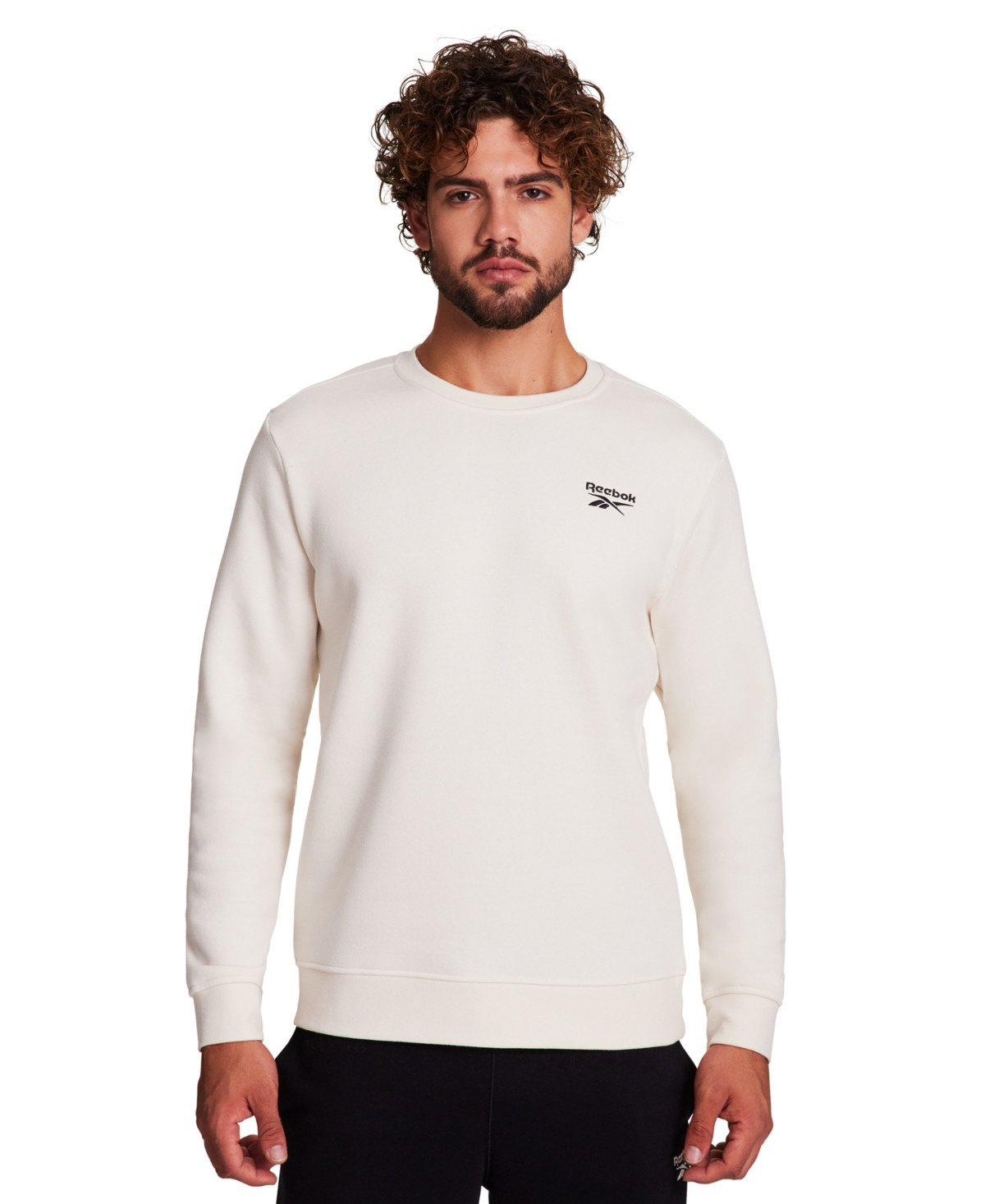 Reebok Men's Embroidered Chest Logo Sweatshirt - Alabaster | Macy's