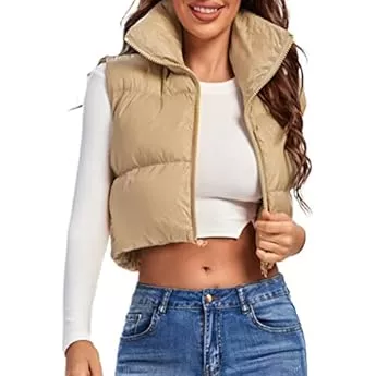 MEROKEETY Women's Crop Puffer Vest … curated on LTK in 2023