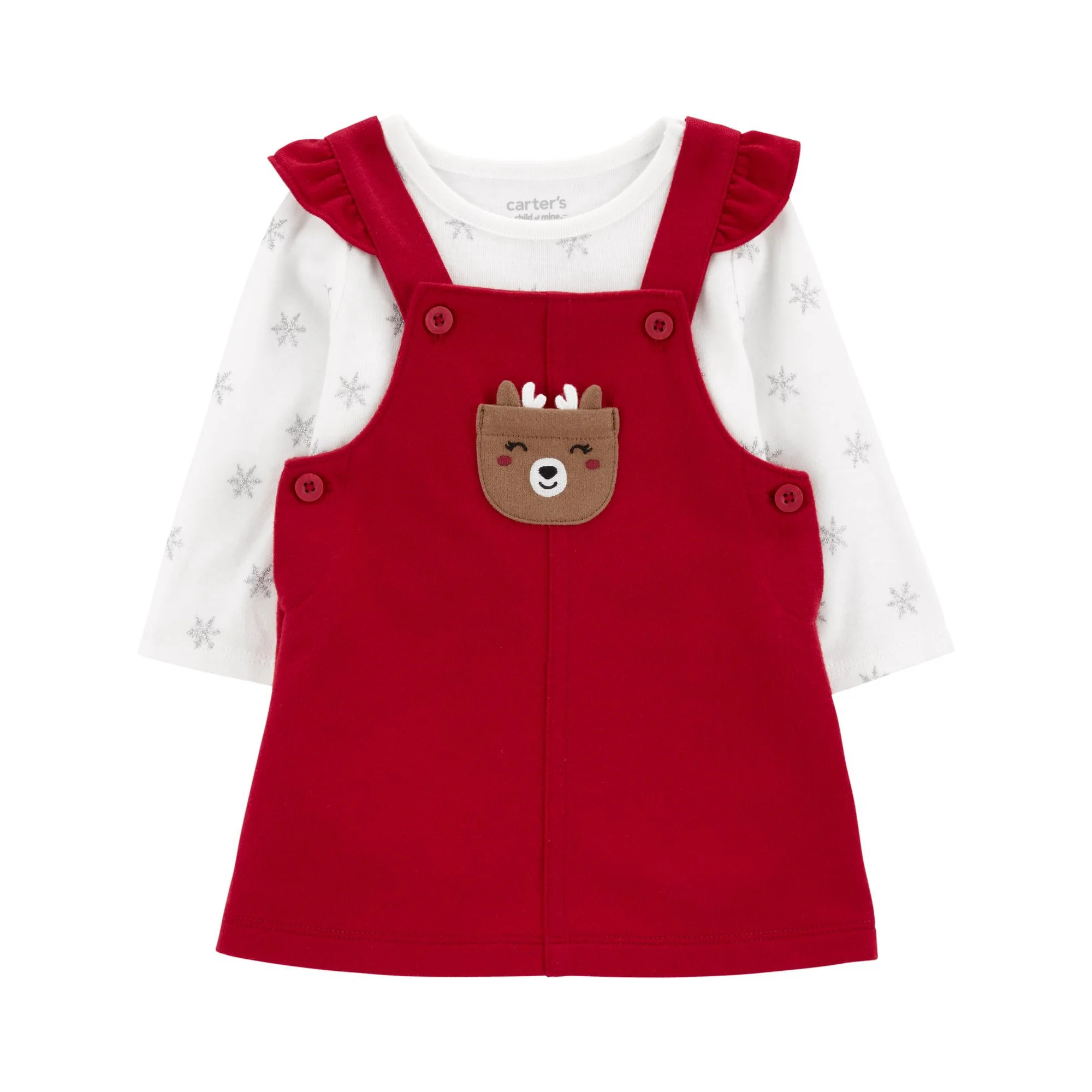 Carter's Child of Mine Baby Girl Holiday Dress Set, 2-Piece, Sizes Newborn-12 Months | Walmart (US)