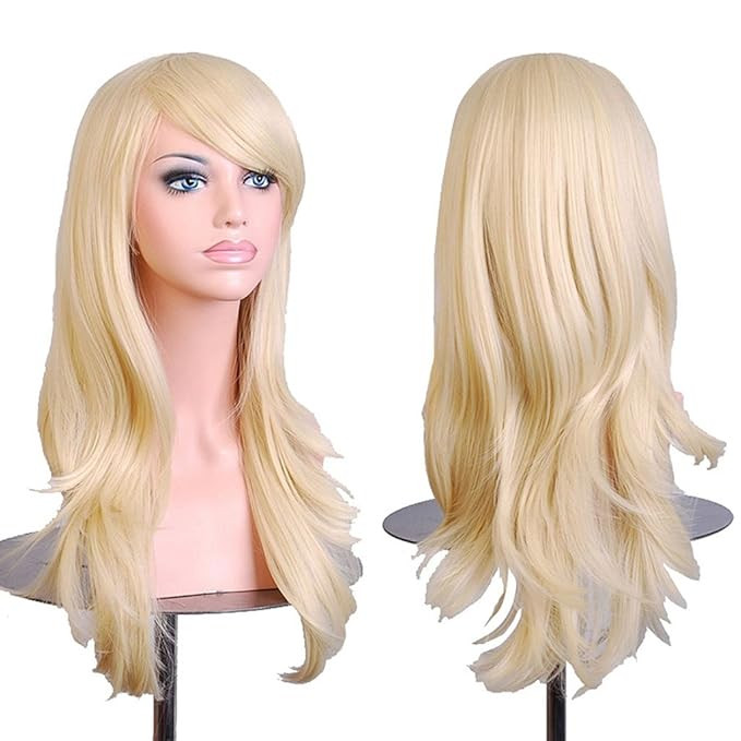 Amazon.com: AneShe Wigs 28" Long Wavy Hair Heat Resistant Cosplay Wig for Women (Light Blonde) : ... | Amazon (US)