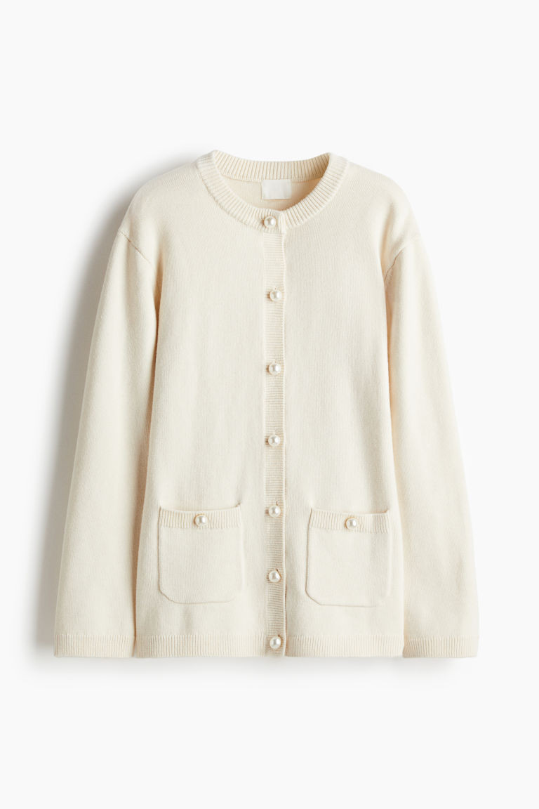 H & M - Button-Detail Cardigan - White | H&M (US + CA)