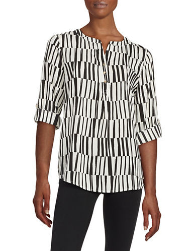 IVANKA TRUMP Striped Crepe Top | Lord & Taylor