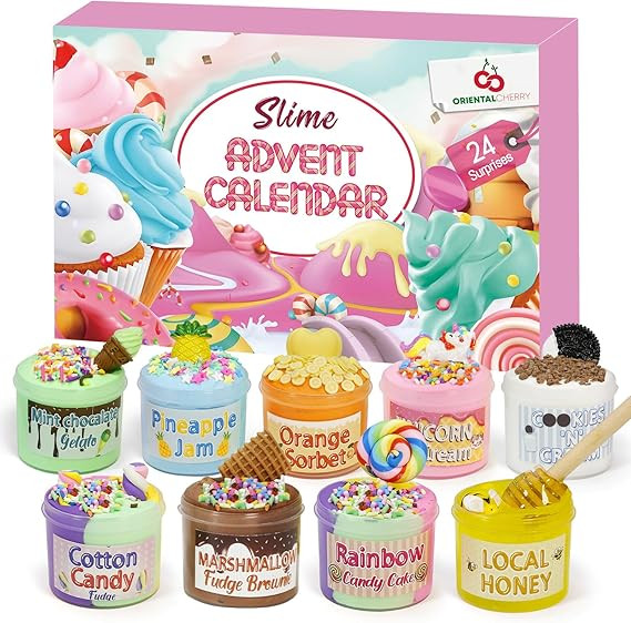 Advent Calendar 2024 - Christmas Countdown Calendars 24 Days of Surprises with DIY Fluffy Slime K... | Amazon (US)