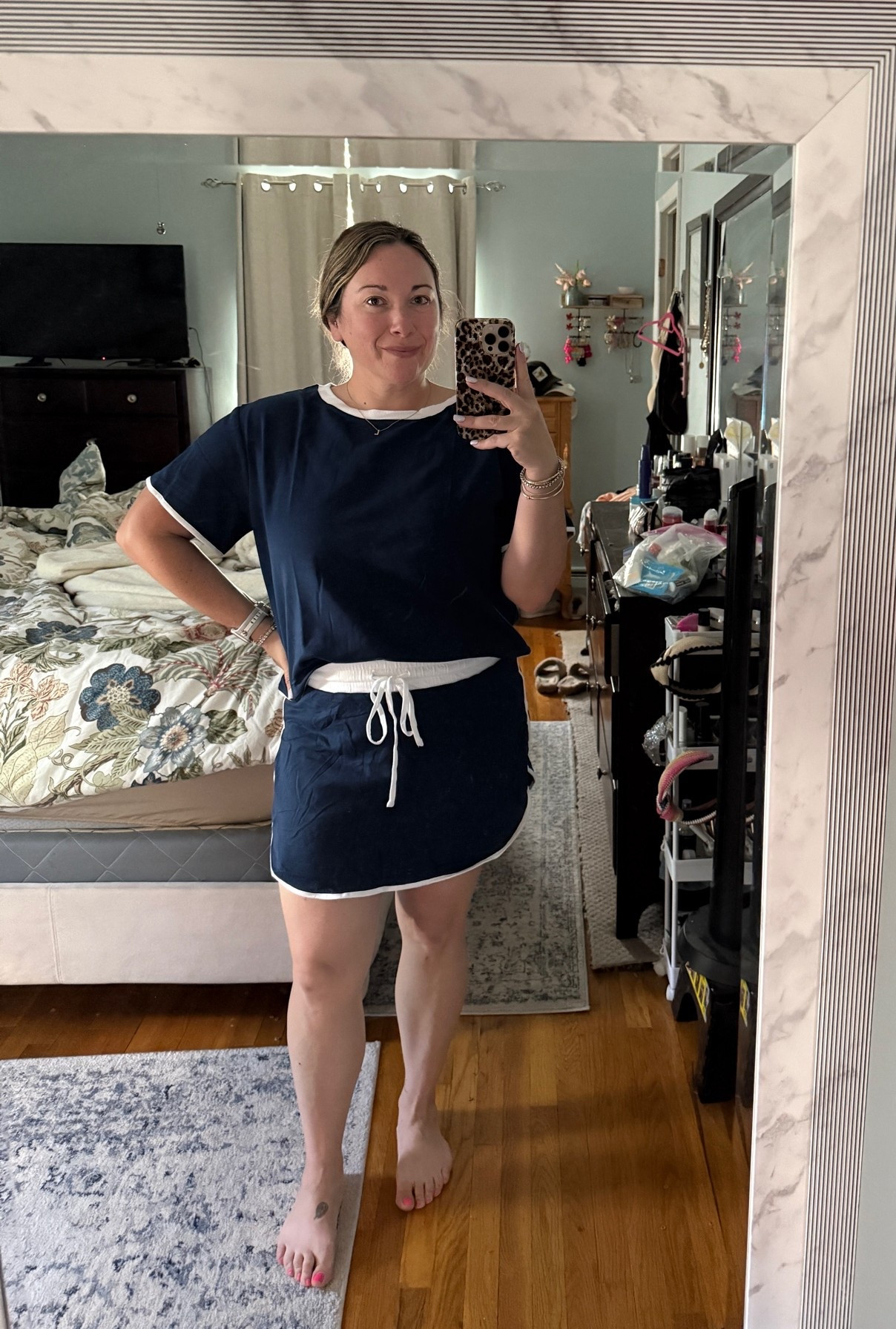 Super cute matching set from Amazon. Skirt has shorts underneath. Wearing size large. Great for travel or running errands!

#LTKmomlife #LTKootd #LTKMidsize