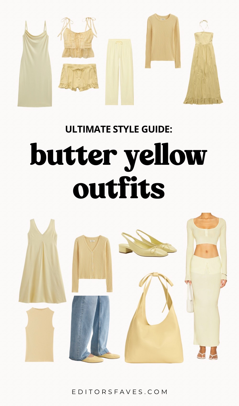Butter Yellow Outfit Trend Style Guide. Butter yellow is the breakout color of Summer 2025, and it’s taking over closets everywhere. If you’re looking for fresh summer outfit ideas, you’ll love this soft, sunny hue that is surprisingly easy to wear. In this guide, we’re breaking down the butter yellow outfit trend: how to style it, what to pair it with, and where to shop the cutest pieces for every budget. From breezy butter yellow dresses and sets to subtle accessories that add just the right pop of color, these outfit ideas will have you looking stylish and on-trend all season long. Get inspired by how celebrities and designers are wearing butter yellow and find easy ways to make the yellow outfit aesthetic trend your own.

#LTKFindsUnder50 #LTKStyleTip #LTKSwim