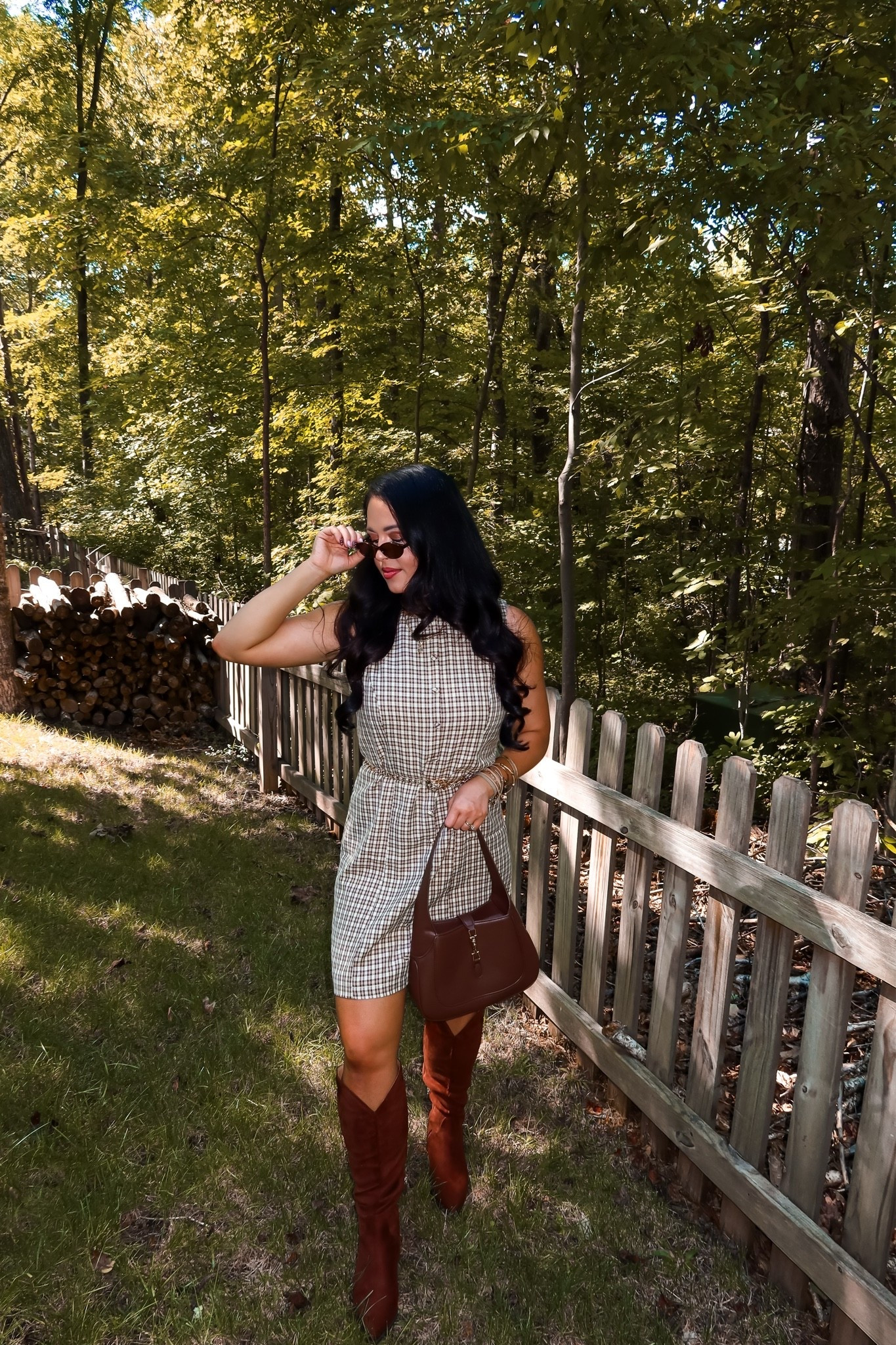 Perfect early fall plaid dress from Amazon (medium, runs big), brown suede western boots and brown bag

#LTKSaleAlert #LTKSeasonal #LTKootd