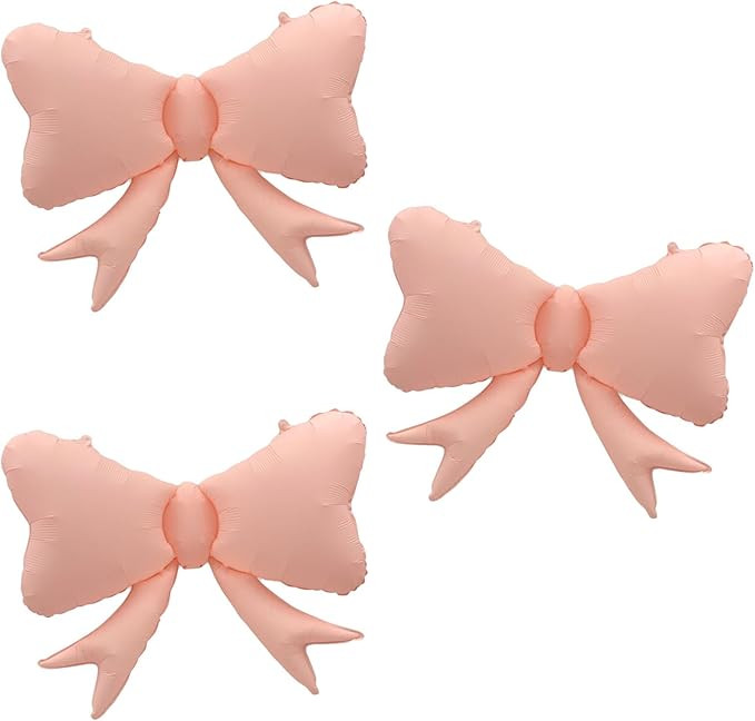 3 Pcs Bow Big Balloon Macaron Pink Bow Theme Birthday Party Baby Shower Girl Party Decoration Sup... | Amazon (US)
