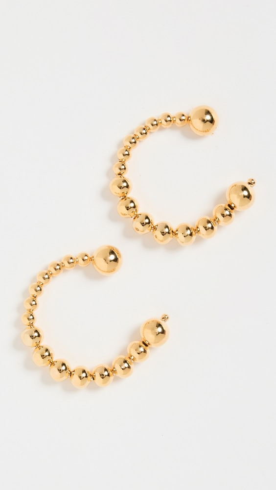 By Adina Eden Solid Beaded Ball Loop Stud Earrings | Shopbop | Shopbop