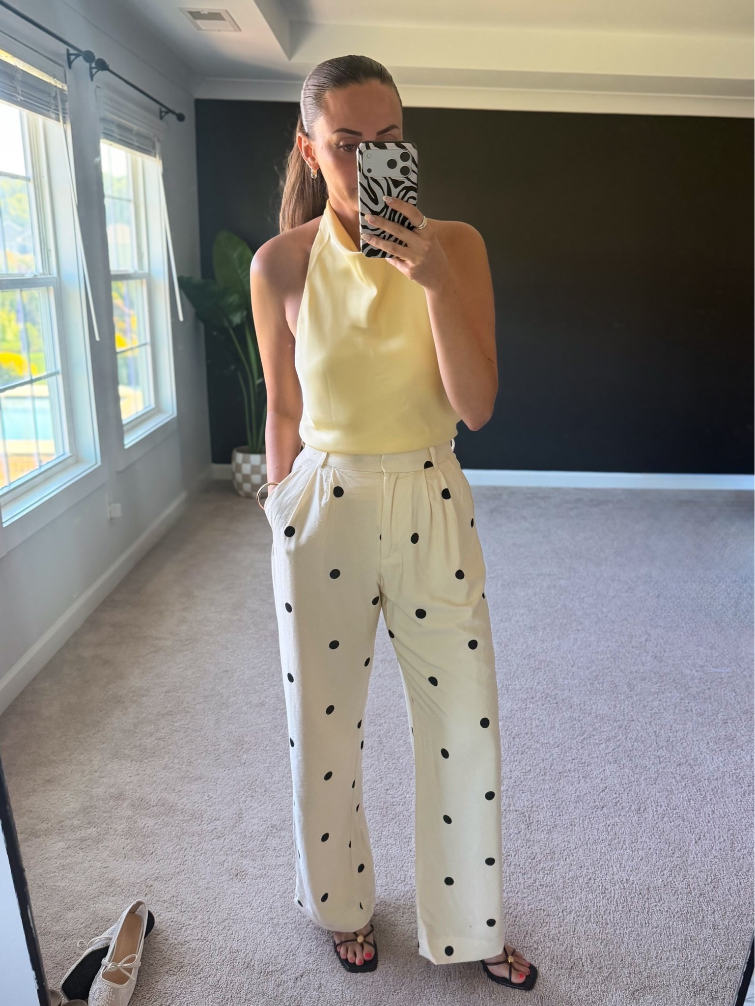 5’9” wearing size small butter yellow top and 27 long polkadot linen pants!

#LTKootd #LTKTall
