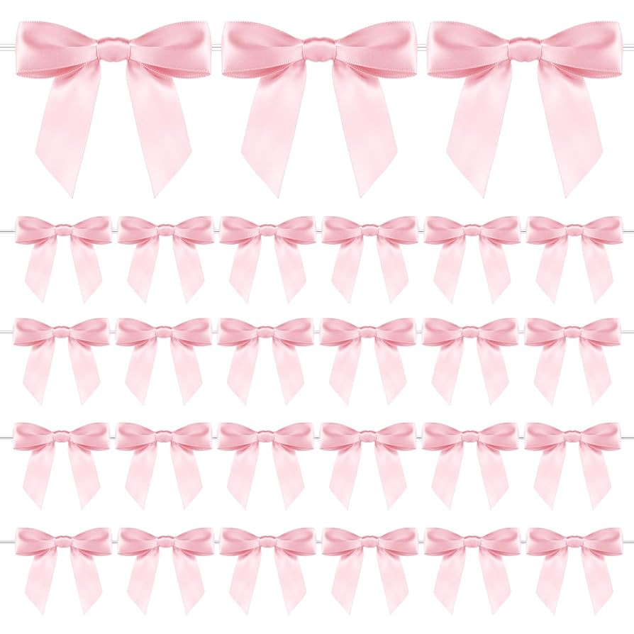 50pcs Twist Tie Bows, Gift Wrap Bows Ribbon Bows Mini Bow for Wedding Party Bridal Shower Teacher... | Amazon (CA)