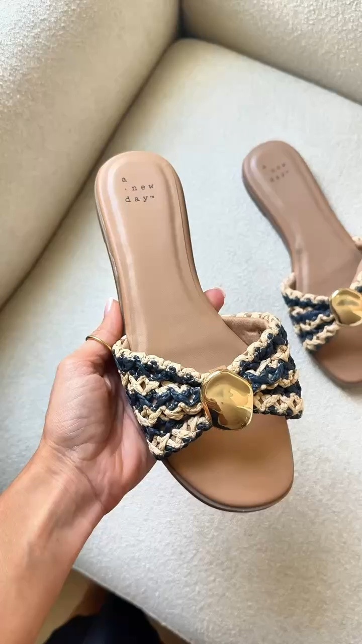 New Target slide sandals! Love the gold detailing. Spring shoes. Summer shoes. Slide sandals. Neutral sandals. Target new arrivals. Target sandals. Target shoes. Woven flat sandals. Vacation outfits. Beach vacation.


#LTKootd #LTKSwim #LTKTravel