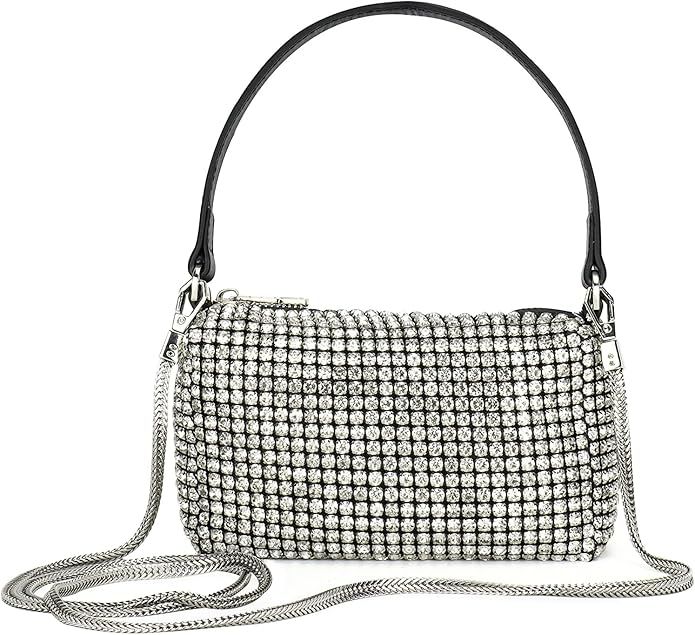 Montana West Crystal Rhinestone Crossbody Bags for Women Bling Purse Mini Top Handle Handbag Chai... | Amazon (US)