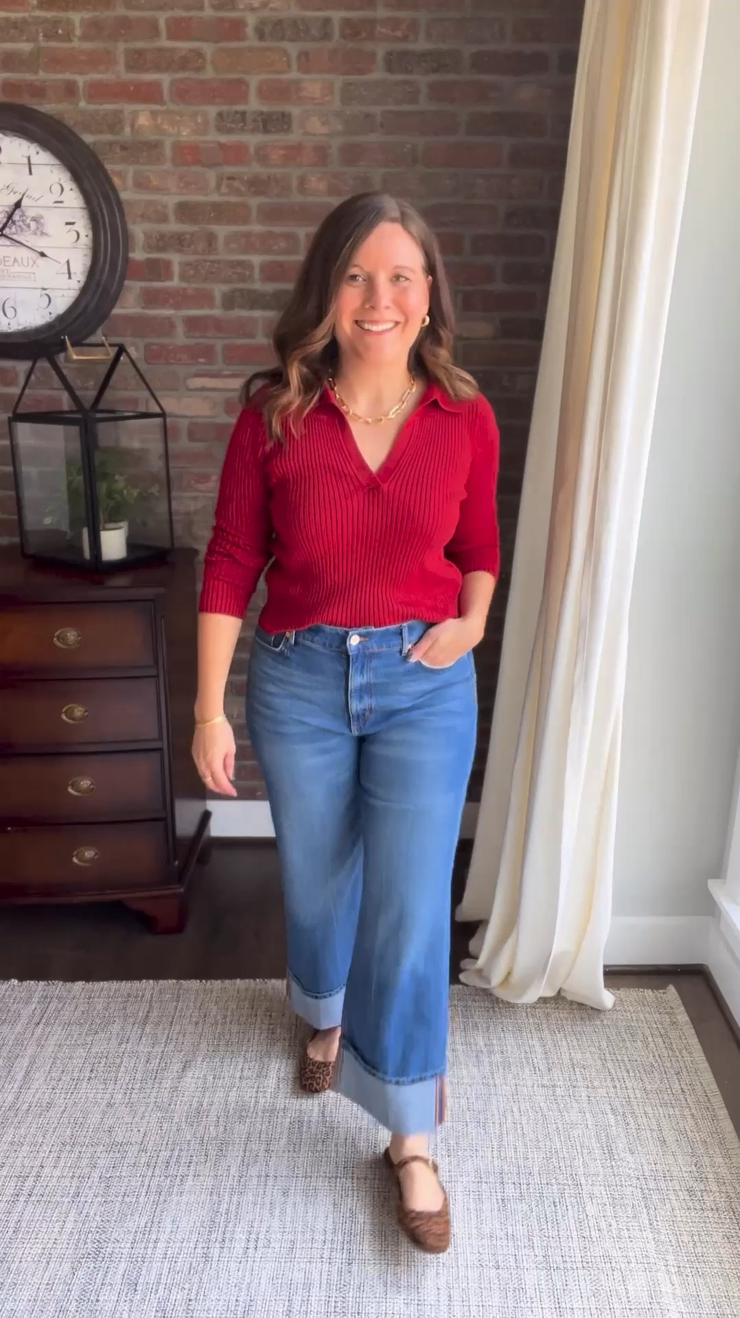 ✅️Trends I'm wearing this fall:⁠
Red⁠,
Cuffed jeans⁠,
Leopard print accessories⁠,
Cableknit⁠,
Sweater vests⁠,
Black denim⁠,
Tweed⁠,
Mary Jane mules⁠ 

#falltrends 

#LTKOver40 #LTKMidsize #LTKSeasonal